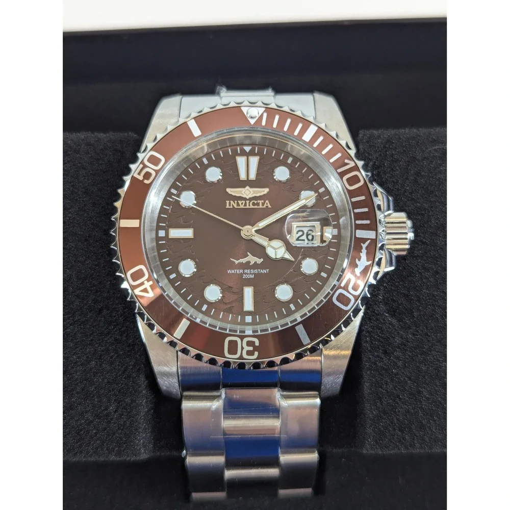 Invicta Pro Diver 50891 Mens Watch 42mm Brown Dial Steel Band PC32 Quartz